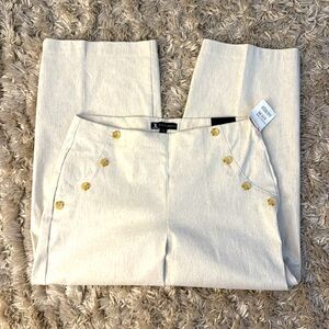 NWT Jules & Leopold Light Beige Oat Wide Leg Pull-On Sailor Pants Women’s L